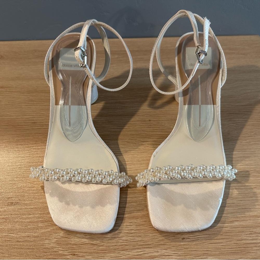 Dolce Vita Nory Heels in Vanilla Pearls